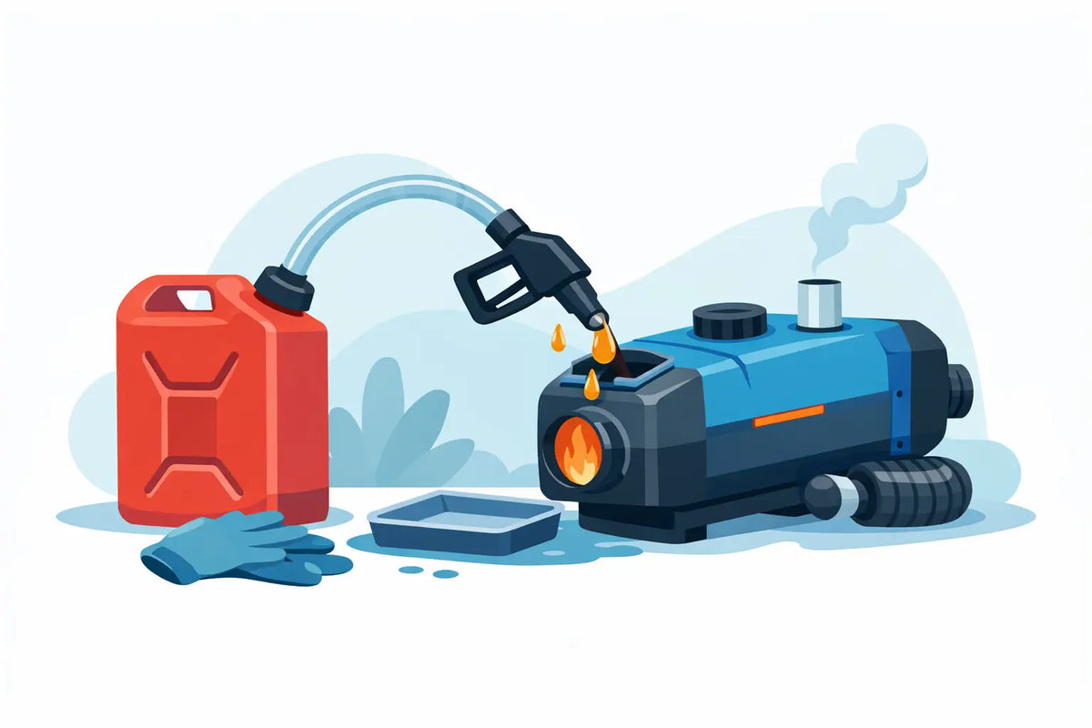 Hur överföra diesel till värmare utan spill