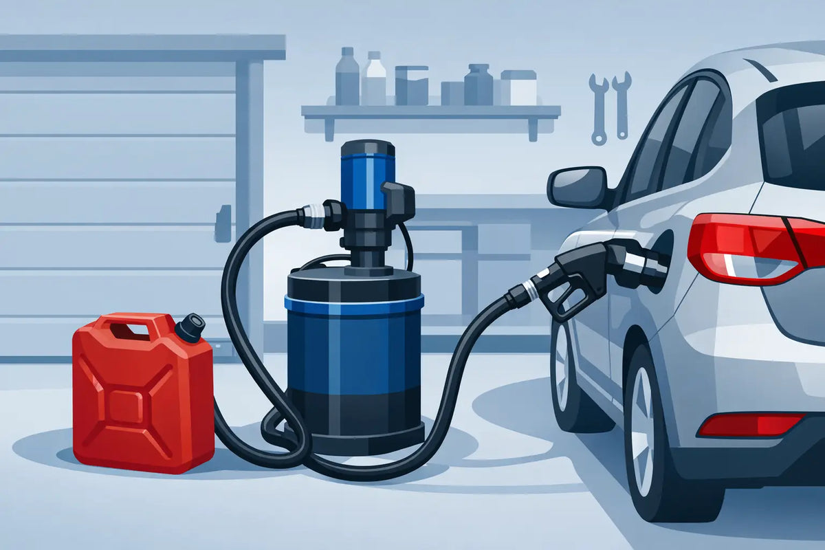 Är en vätskepump säker för bensin i garaget?